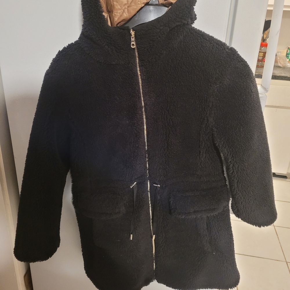 NWT Kate Spade Black Reversible Faux Fur Quilted Jacket - Small size
